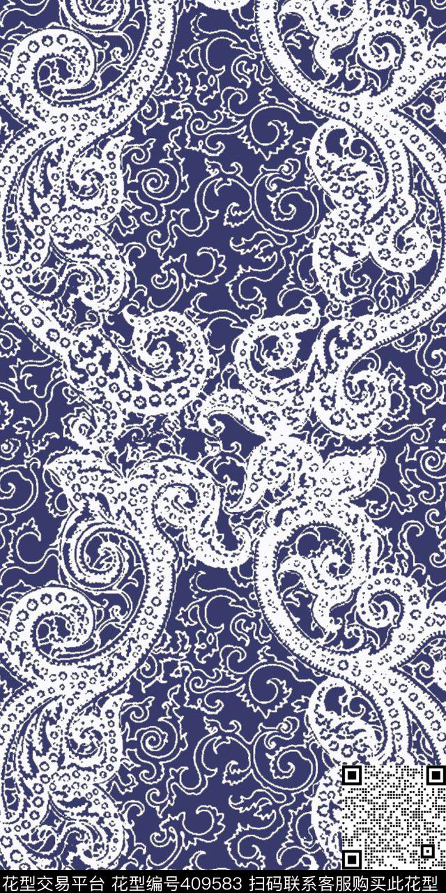 卷草纹古典纹样中国风传统印花华亿平台下载（图片编号: 409583） - 瓦栏（Walan）