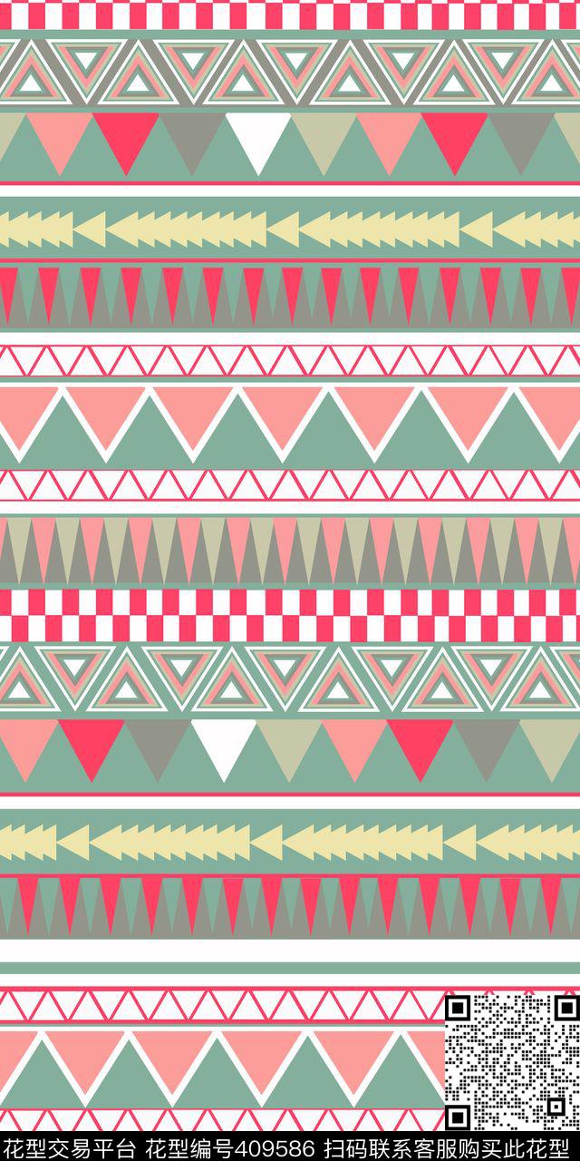 中国风几何民族传统印花华亿平台下载（图片编号: 409586） - 瓦栏（Walan）