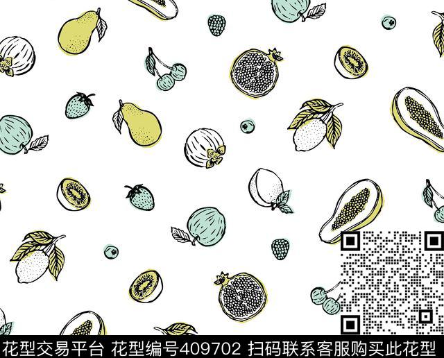 手绘水果简约传统印花华亿平台下载（图片编号: 409702） - 瓦栏（Walan）