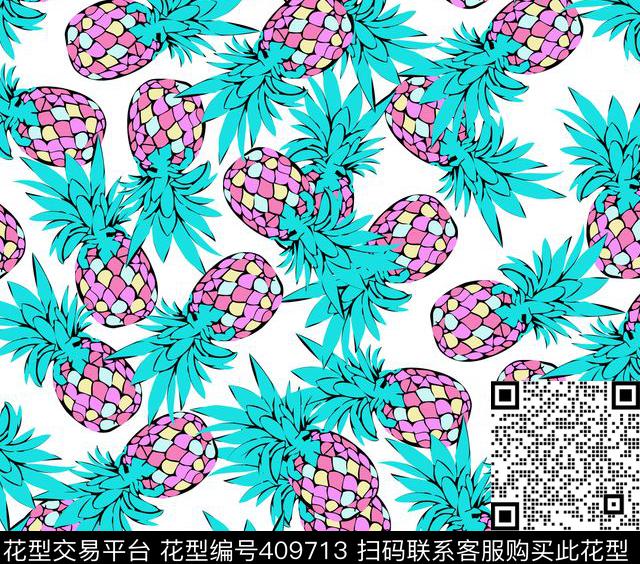 休闲菠萝简约传统印花华亿平台下载（图片编号: 409713） - 瓦栏（Walan）
