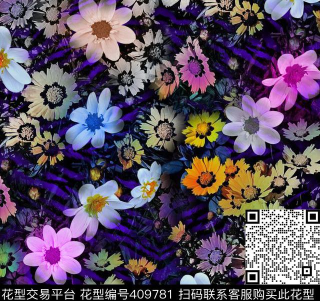 梦幻菊花数码数码印花华亿平台下载（图片编号: 409781） - 瓦栏（Walan）