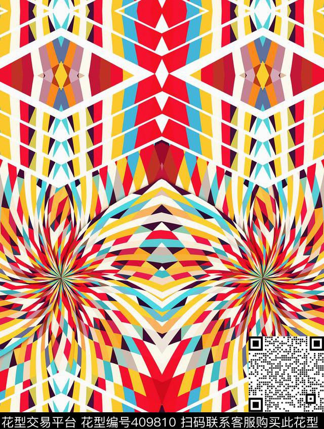 炫彩几何定位传统印花华亿平台下载（图片编号: 409810） - 瓦栏（Walan）