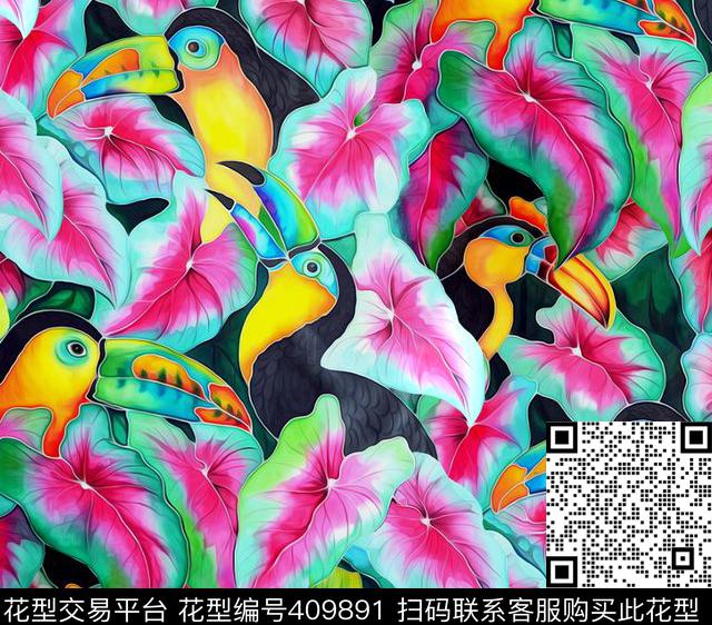 油画大嘴鸟数码数码印花华亿平台下载（图片编号: 409891） - 瓦栏（Walan）