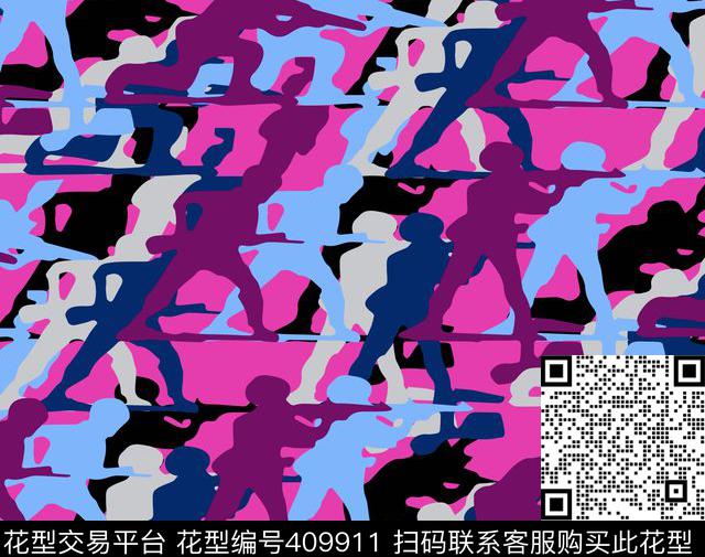时尚迷彩士兵传统印花华亿平台下载（图片编号: 409911） - 瓦栏（Walan）