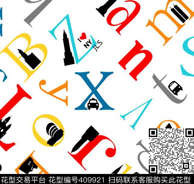 休闲字母纽约传统印花华亿平台下载（图片编号: 409921） - 瓦栏（Walan）