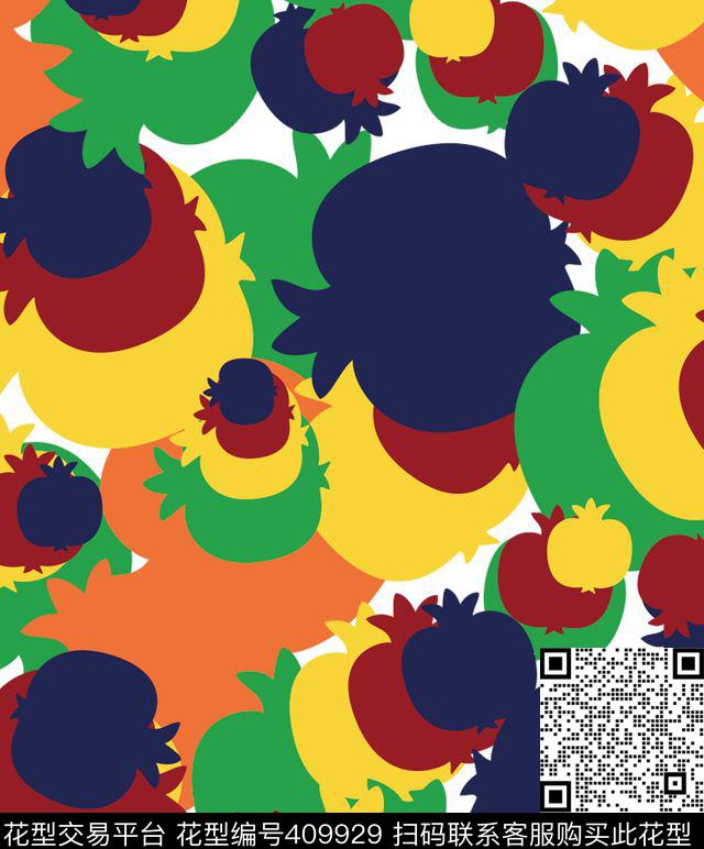 休闲迷彩石榴传统印花华亿平台下载（图片编号: 409929） - 瓦栏（Walan）