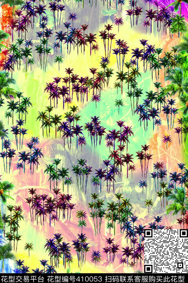 树彩色数码印花华亿平台下载（图片编号: 410053） - 瓦栏（Walan）