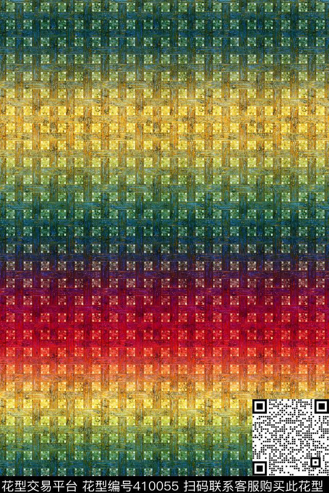 几何红蓝数码印花华亿平台下载（图片编号: 410055） - 瓦栏（Walan）