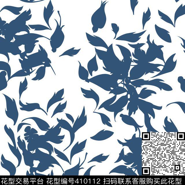 植物印花叶子植绒传统印花华亿平台下载（图片编号: 410112） - 瓦栏（Walan）