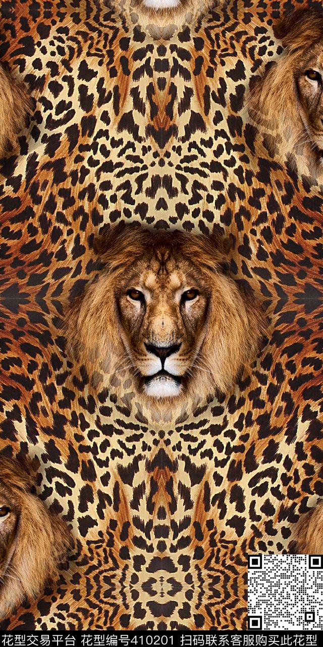 虎头动物纹欧式数码印花华亿平台下载（图片编号: 410201） - 瓦栏（Walan）