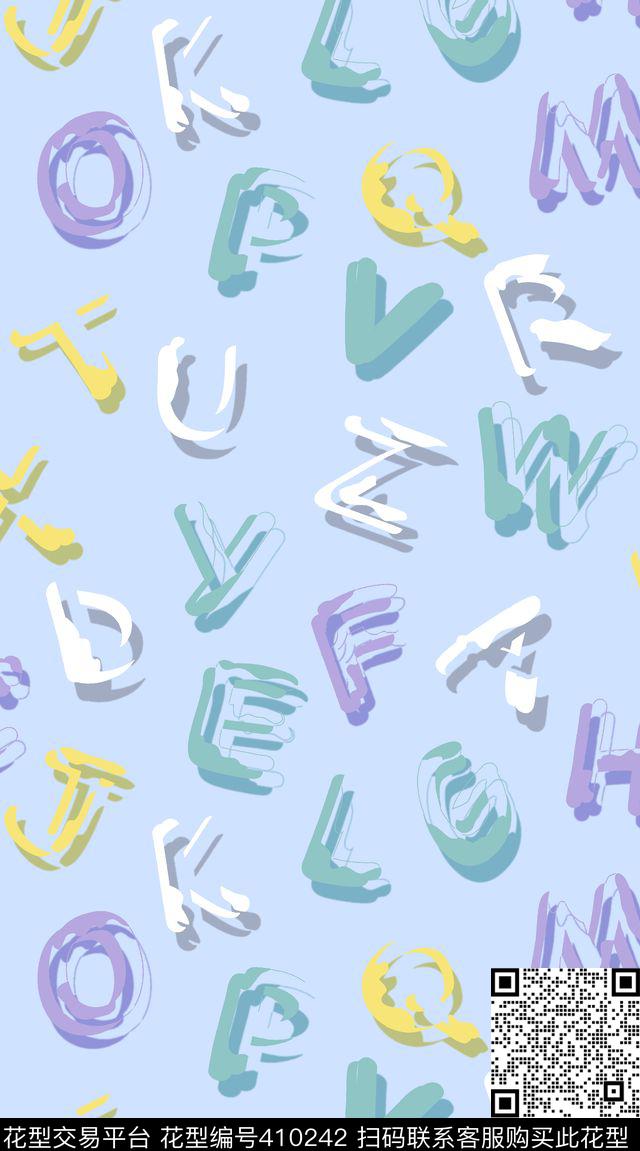 波点简约字母传统印花华亿平台下载（图片编号: 410242） - 瓦栏（Walan）