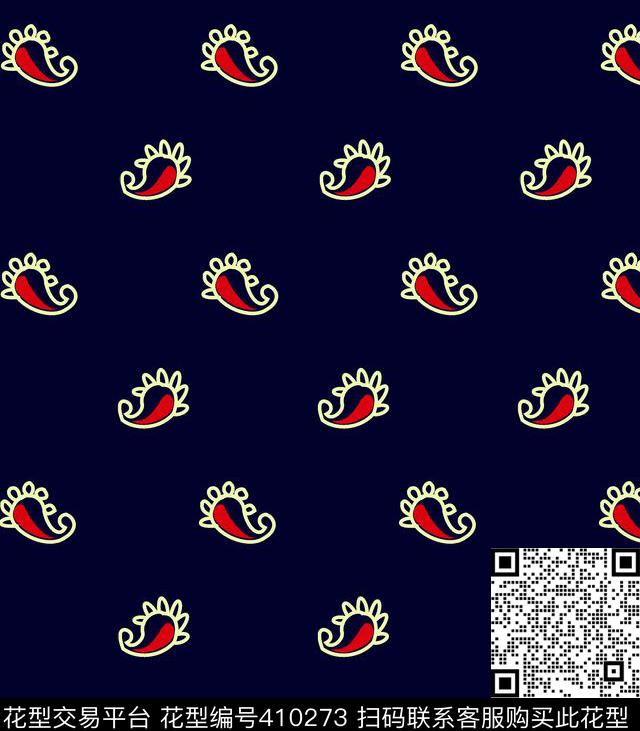 火腿纹腰果花传统印花华亿平台下载（图片编号: 410273） - 瓦栏（Walan）