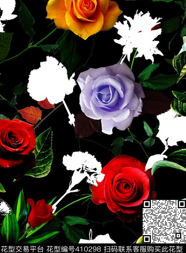 花欧美风格秋冬数码印花华亿平台下载（图片编号: 410298） - 瓦栏（Walan）