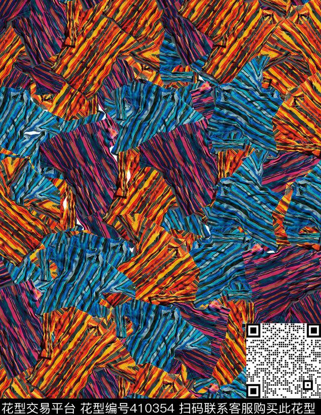 潮流复古几何数码印花华亿平台下载（图片编号: 410354） - 瓦栏（Walan）