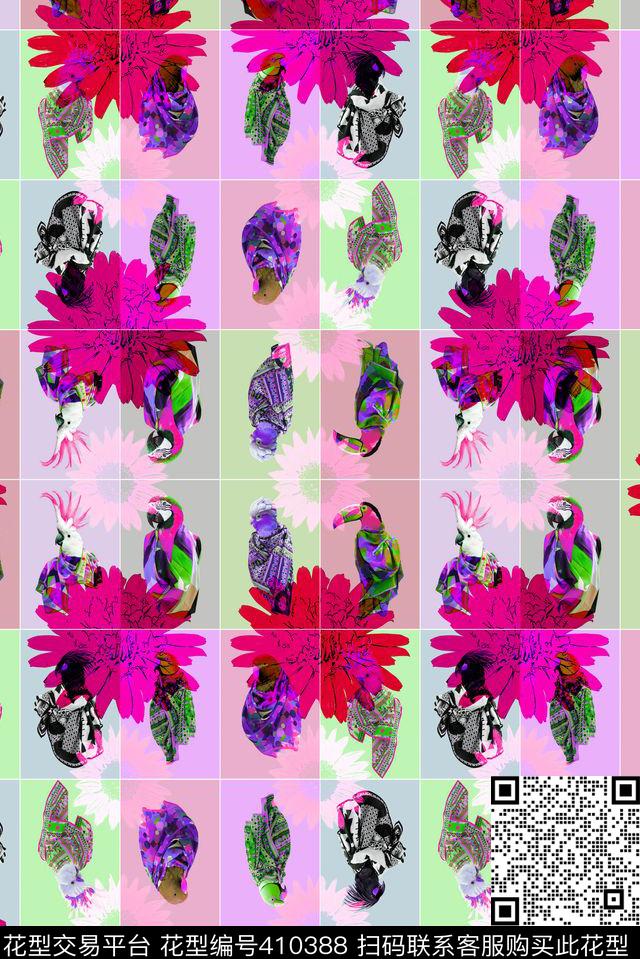 戏曲人物中国风脸谱数码印花华亿平台下载（图片编号: 410388） - 瓦栏（Walan）