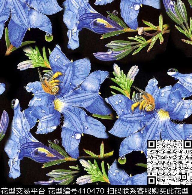 春夏华亿平台花朵清新数码印花华亿平台下载（图片编号: 410470） - 瓦栏（Walan）