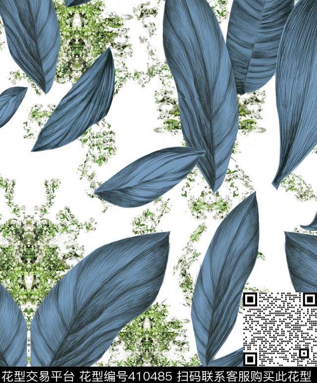 热带叶子传统印花华亿平台下载（图片编号: 410485） - 瓦栏（Walan）