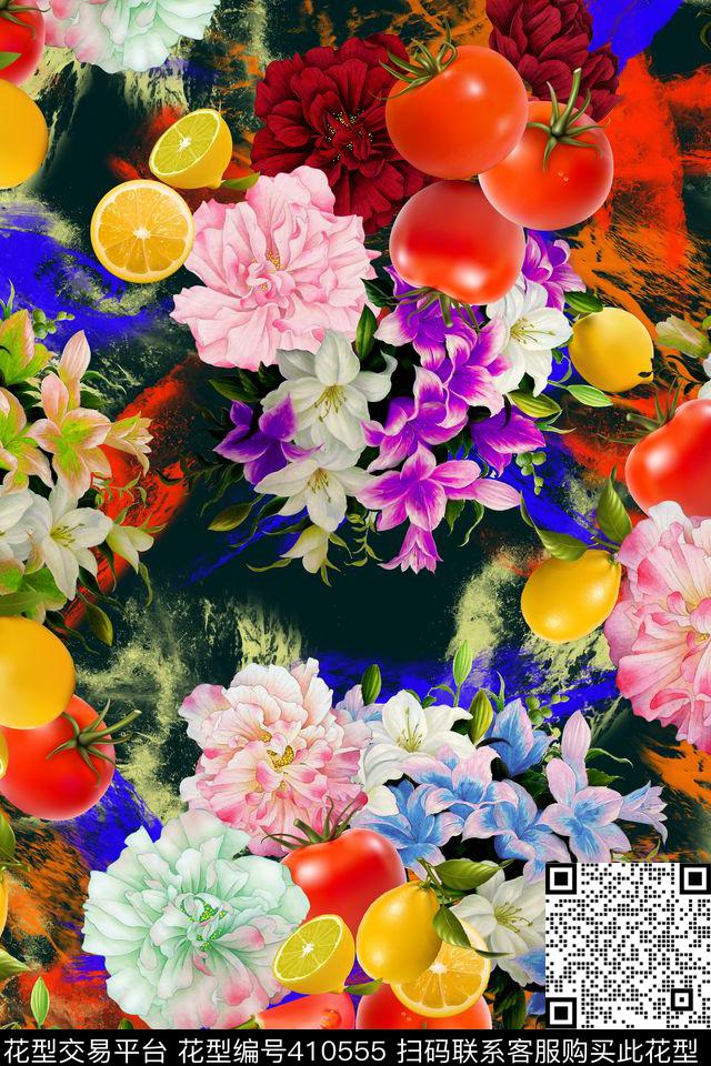 花卉油画花卉百合花数码印花华亿平台下载（图片编号: 410555） - 瓦栏（Walan）