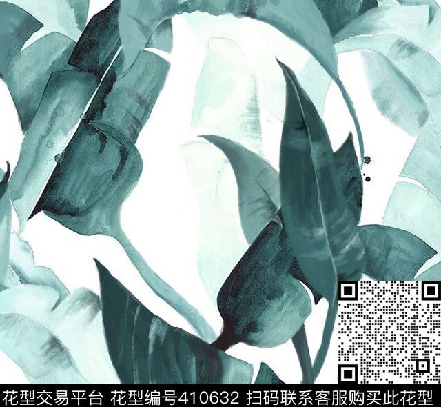 热带叶子传统印花华亿平台下载（图片编号: 410632） - 瓦栏（Walan）
