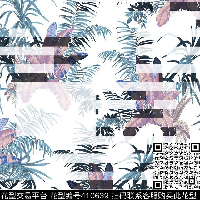 花卉热带叶子传统印花华亿平台下载（图片编号: 410639） - 瓦栏（Walan）