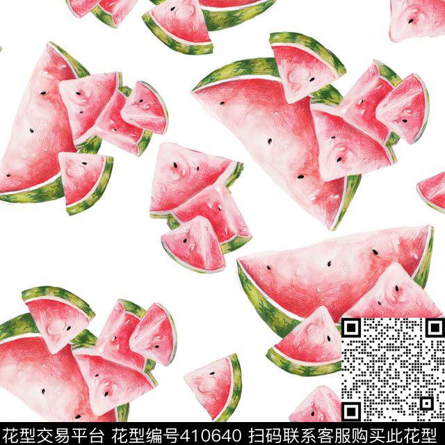 水果花西瓜传统印花华亿平台下载（图片编号: 410640） - 瓦栏（Walan）