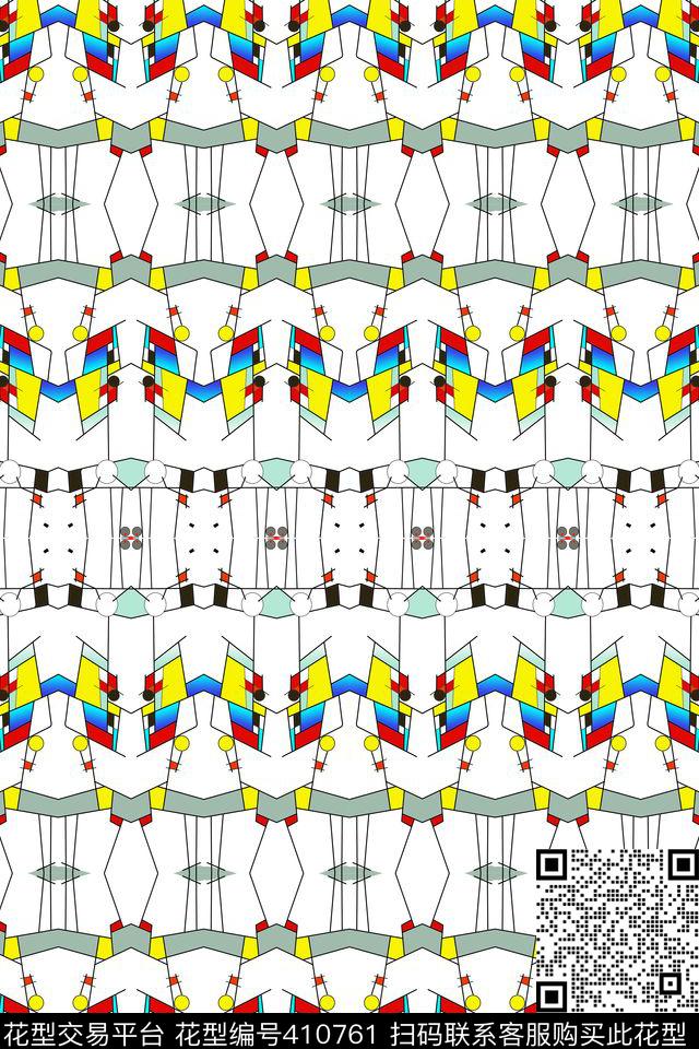 抽象几何线条传统印花华亿平台下载（图片编号: 410761） - 瓦栏（Walan）
