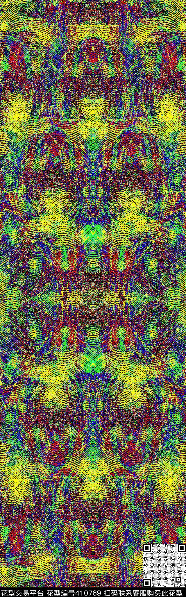 抽象涂鸦炫彩数码印花华亿平台下载（图片编号: 410769） - 瓦栏（Walan）