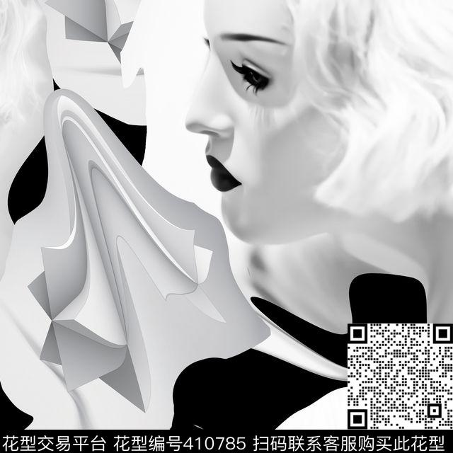 白色女装华亿平台时尚华亿平台数码印花华亿平台下载（图片编号: 410785） - 瓦栏（Walan）