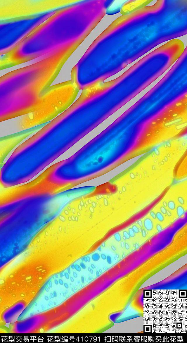 抽象涂鸦炫彩数码印花华亿平台下载（图片编号: 410791） - 瓦栏（Walan）