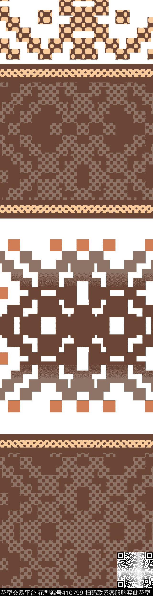 几何分色组合传统印花华亿平台下载（图片编号: 410799） - 瓦栏（Walan）