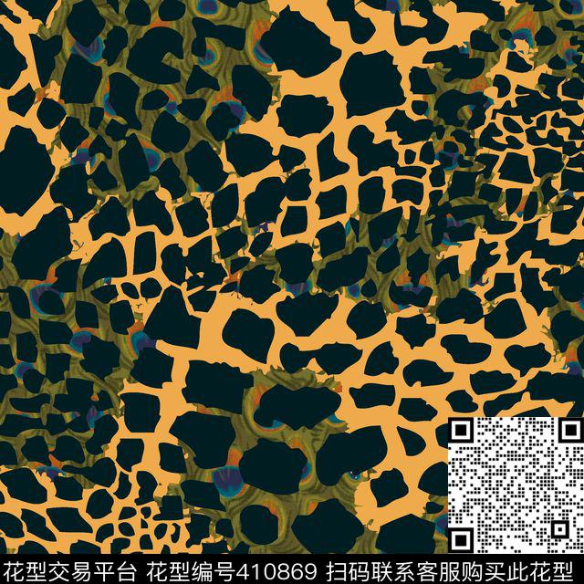 孔雀豹纹豹纹动物纹动物纹传统印花华亿平台下载（图片编号: 410869） - 瓦栏（Walan）