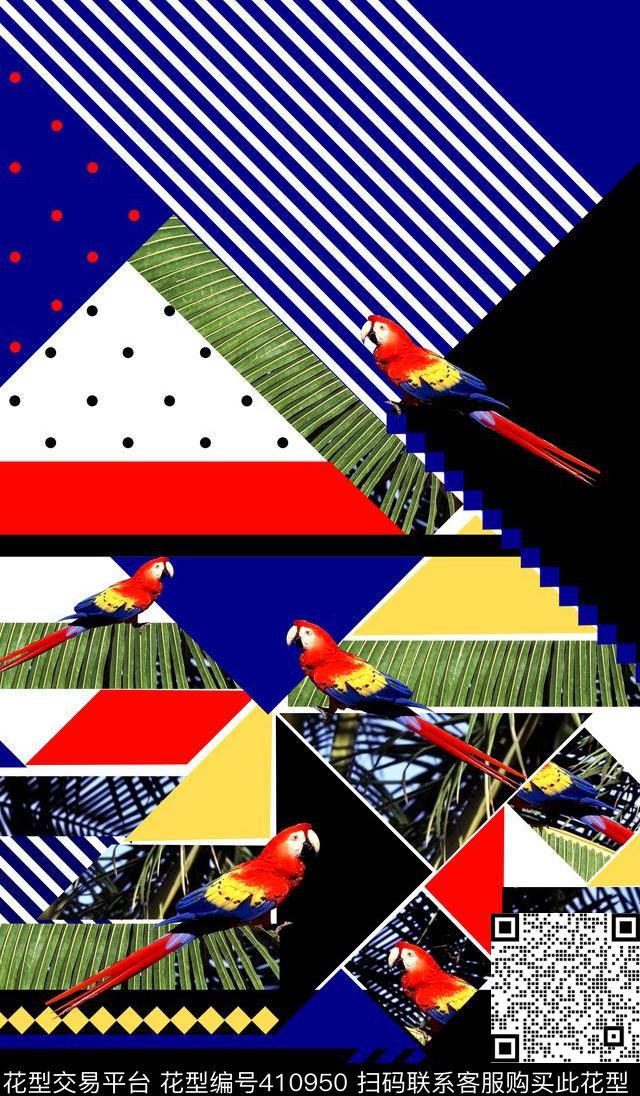 动物复古拼接数码印花华亿平台下载（图片编号: 410950） - 瓦栏（Walan）