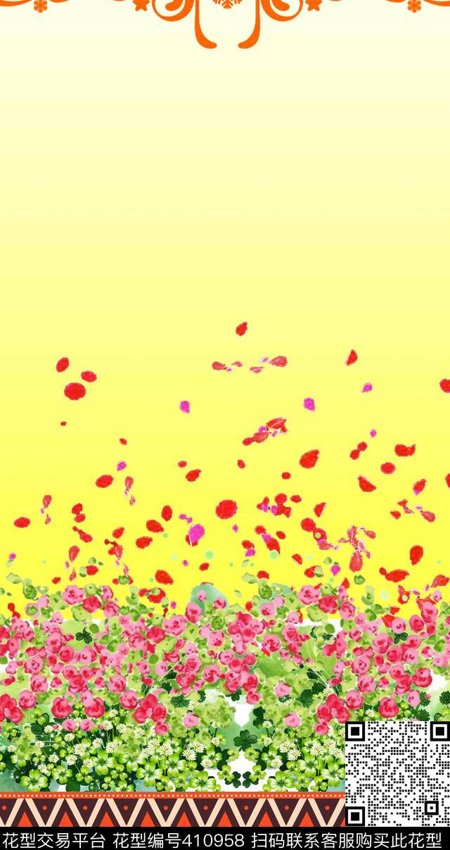 小清新碎花几何数码印花华亿平台下载（图片编号: 410958） - 瓦栏（Walan）