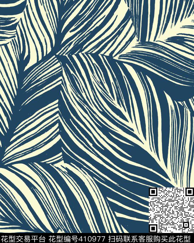 叶子植物传统印花华亿平台下载（图片编号: 410977） - 瓦栏（Walan）