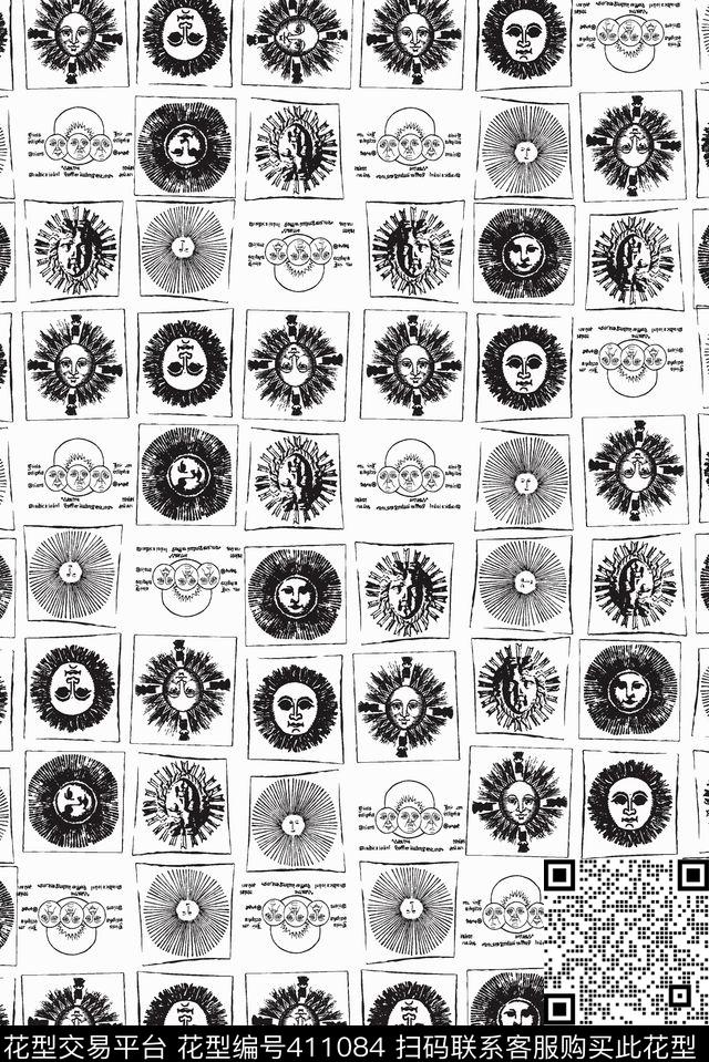 戏曲人物中国风脸谱数码印花华亿平台下载（图片编号: 411084） - 瓦栏（Walan）