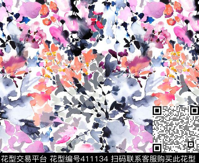 花朵花卉数码印花华亿平台下载（图片编号: 411134） - 瓦栏（Walan）