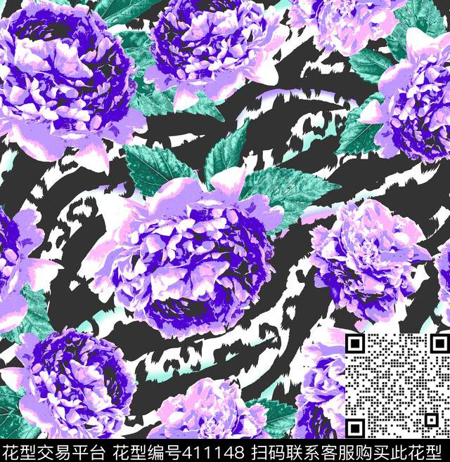 植物花卉时尚泳装时尚女装传统印花华亿平台下载（图片编号: 411148） - 瓦栏（Walan）