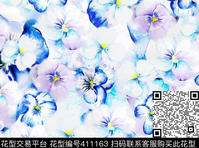 花朵花卉数码印花华亿平台下载（图片编号: 411163） - 瓦栏（Walan）