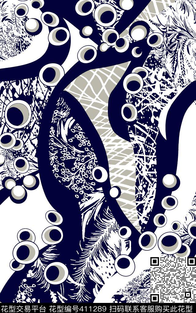 -经典黑白传统印花华亿平台下载（图片编号: 411289） - 瓦栏（Walan）