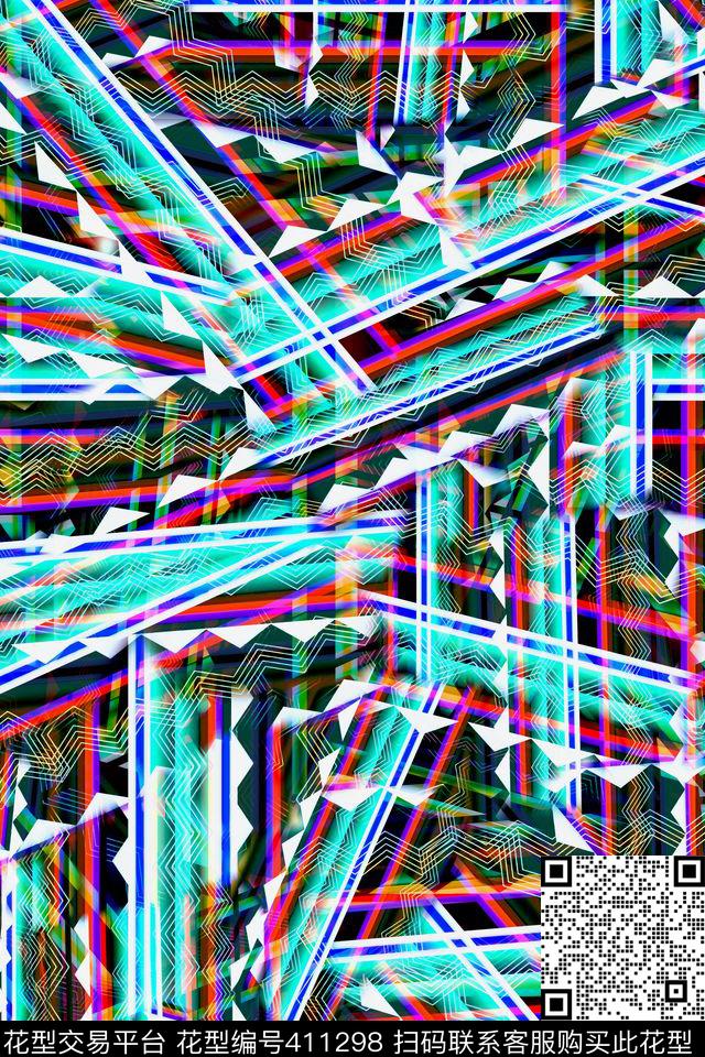 民族几何数码★几何格纹数码印花华亿平台下载（图片编号: 411298） - 瓦栏（Walan）