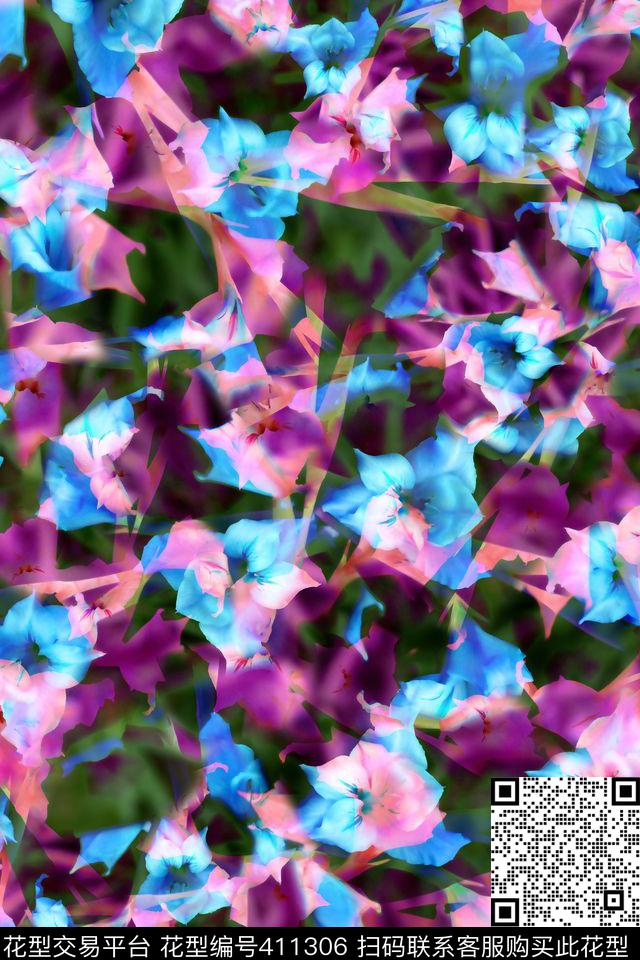 花卉花朵数码★花卉图案数码印花华亿平台下载（图片编号: 411306） - 瓦栏（Walan）