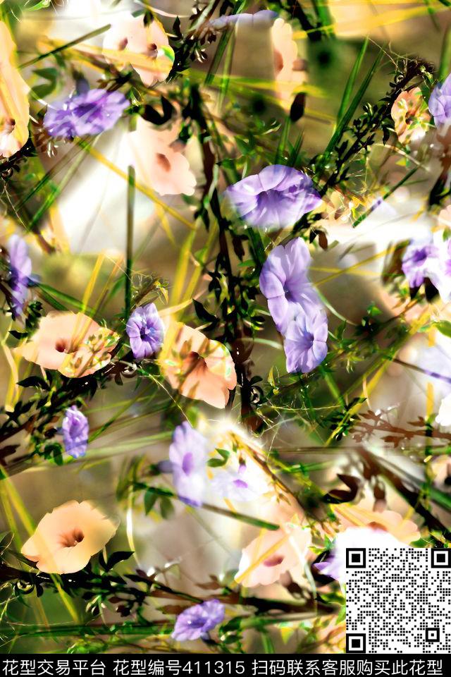 花卉花朵数码★花卉图案数码印花华亿平台下载（图片编号: 411315） - 瓦栏（Walan）