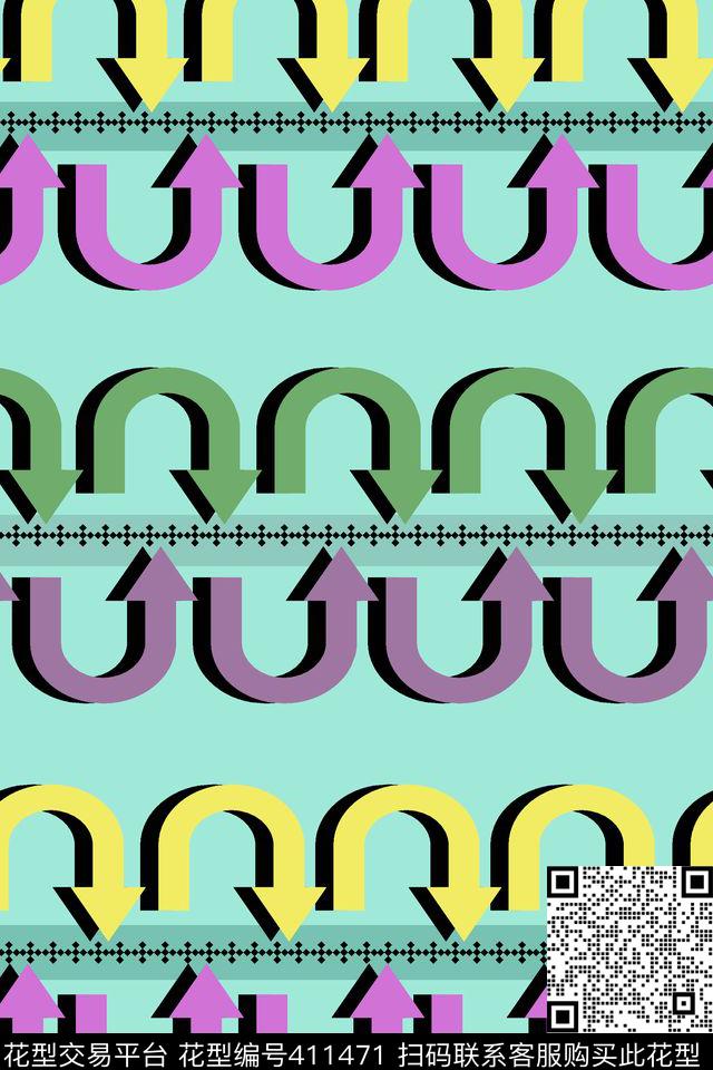 圆形几何简约传统印花华亿平台下载（图片编号: 411471） - 瓦栏（Walan）