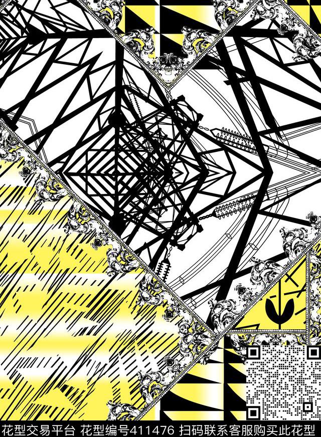 几何欧美风格欧美传统印花华亿平台下载（图片编号: 411476） - 瓦栏（Walan）