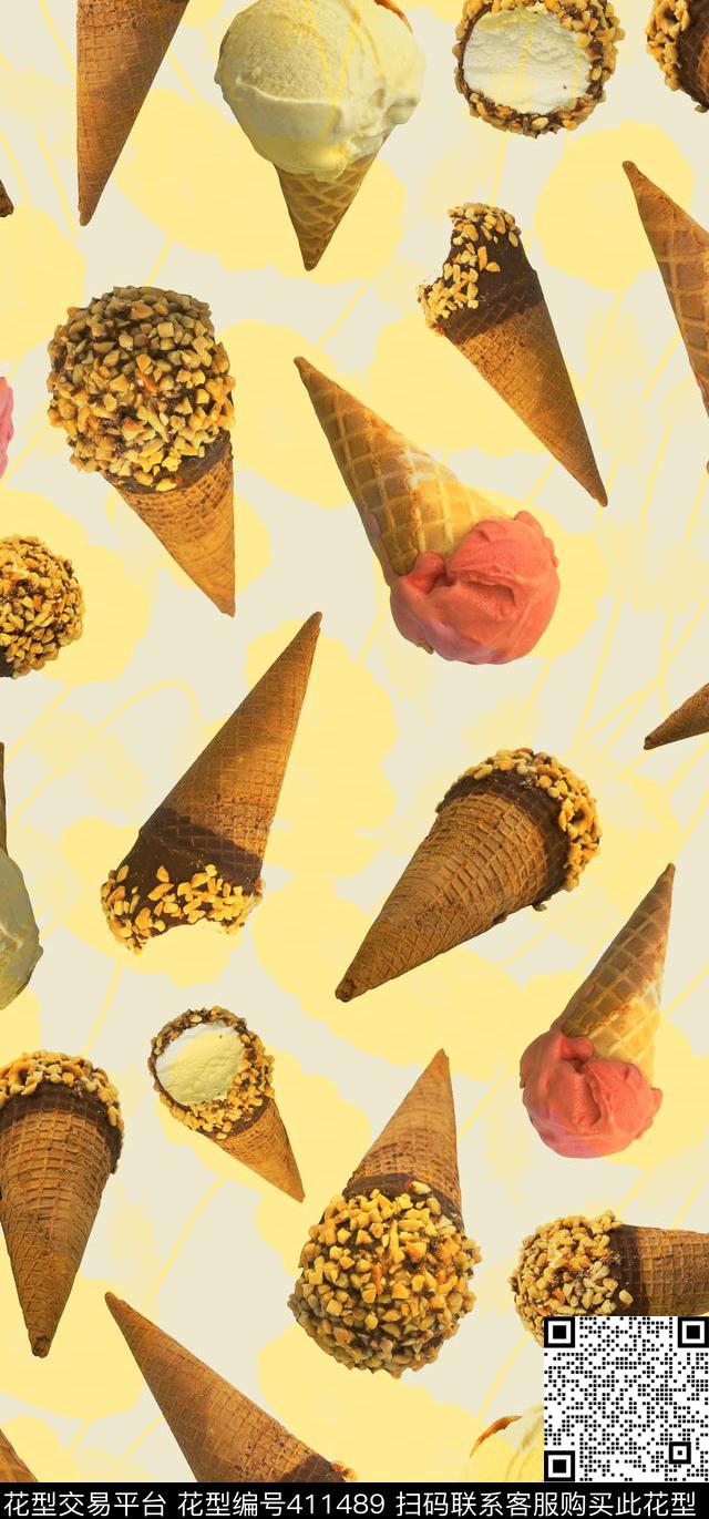 休闲冰淇淋食品时尚数码印花华亿平台下载（图片编号: 411489） - 瓦栏（Walan）