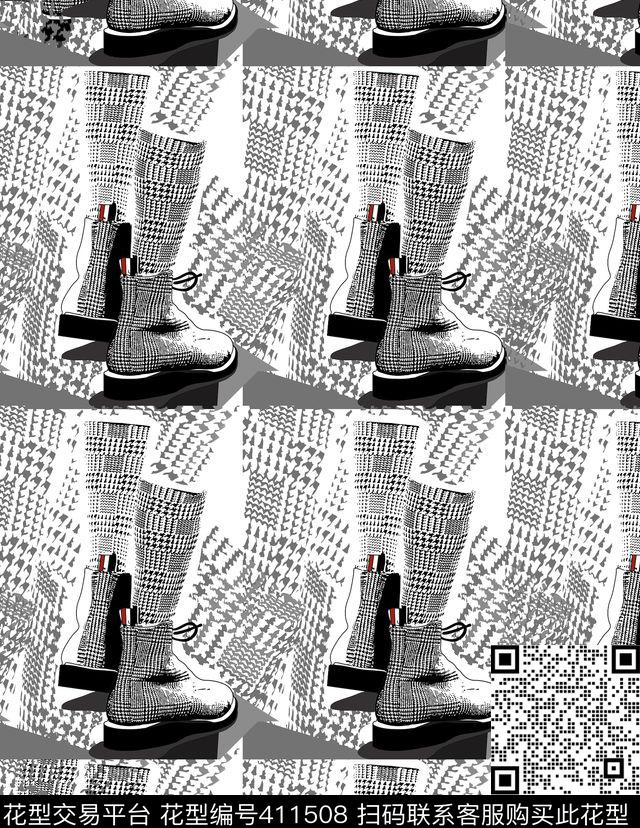 潮流复古格纹数码印花华亿平台下载（图片编号: 411508） - 瓦栏（Walan）