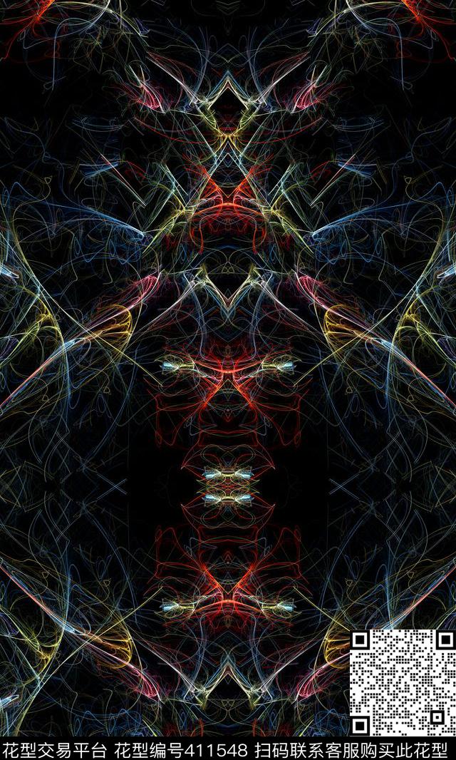 艺术线条光影数码印花华亿平台下载（图片编号: 411548） - 瓦栏（Walan）