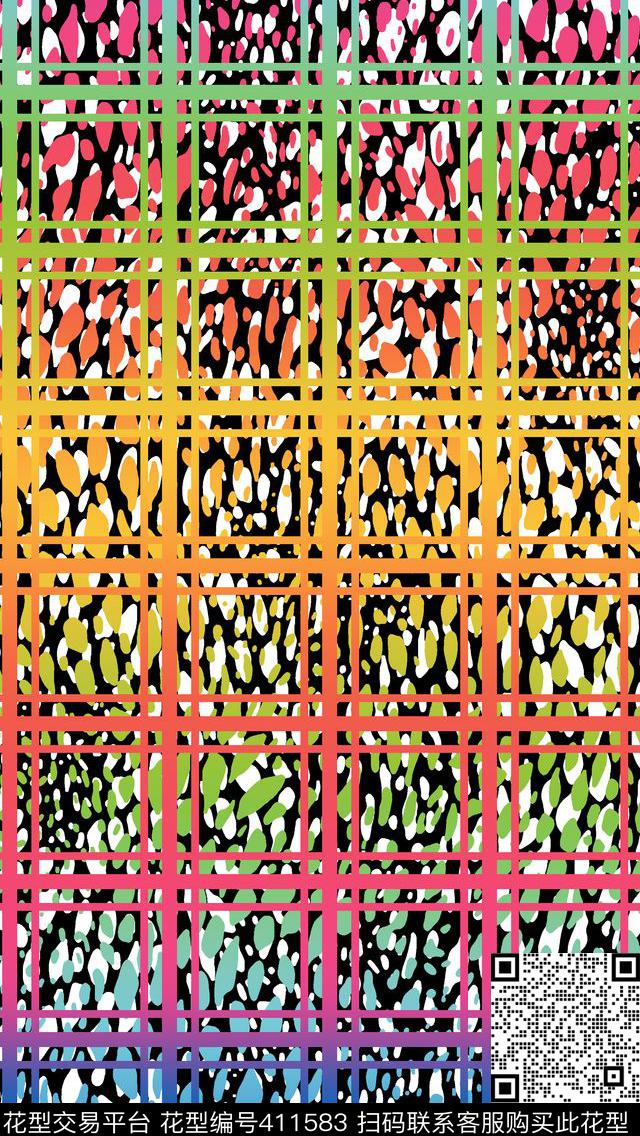 数码印花格子豹纹动物纹数码印花华亿平台下载（图片编号: 411583） - 瓦栏（Walan）