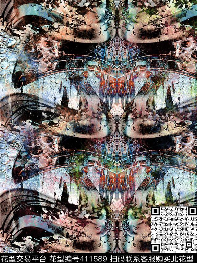 个性抽象休闲个性民族风数码印花华亿平台下载（图片编号: 411589） - 瓦栏（Walan）