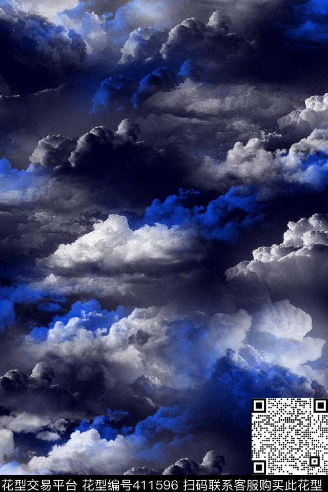 抽象男装天空数码印花华亿平台下载（图片编号: 411596） - 瓦栏（Walan）